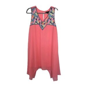 City Triangle Lily Pulizter Vibes Embroidered Dress Pink Sheer Size‎ Large